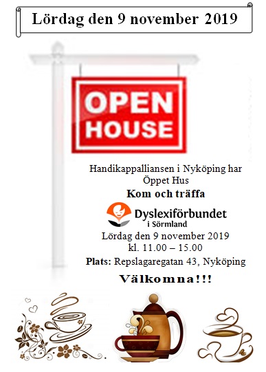 VÄLKOMNA! på Öppet Hus, lördag den 9 november, kl. 11.00-15.00