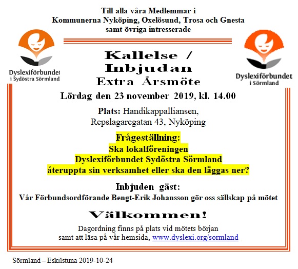 Extra Årsmöte den 23 november